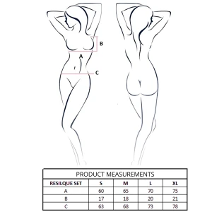 PASSION - RESILQUE BRA + THONG SET BLACK L/XL